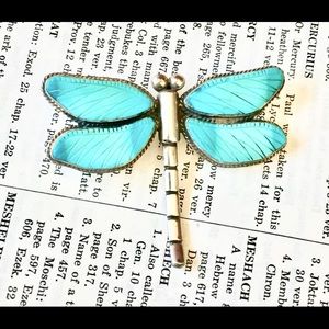 Native American Dragonfly Brooch turquoise 925